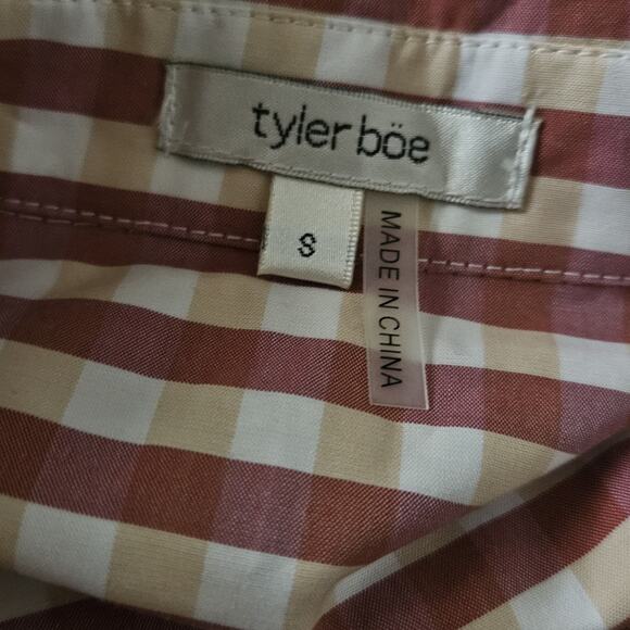 Tyler Boe Checkered Button Up Cotton Blouse Size Small - Picture 3 of 5